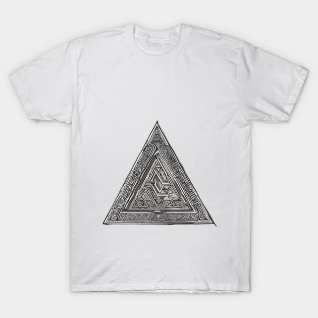 Mystical Silver Geometric Triangle No. 914 T-Shirt by cornelliusy